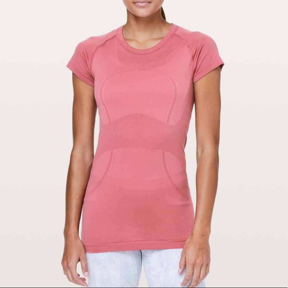 Lululemon Run Swiftly Tech Short Sleeve Top Cherry Tint Pink Size 8 Tee Shirt